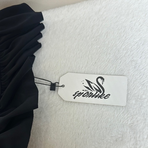 Chic Black Ruffled One-Piece Swimsuit - Picture 2 of 9